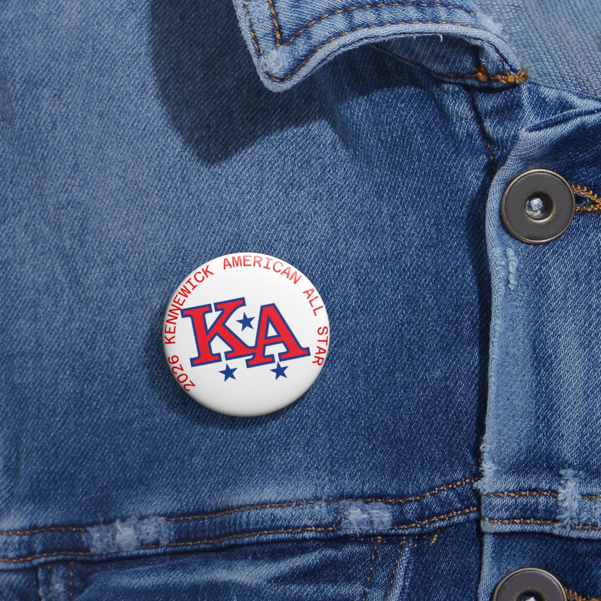 Kennelwick American All Star Pin Button — Custom 1.25" Team Logo Button